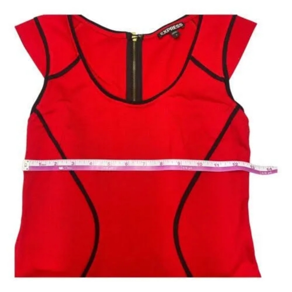 Sexy Red Express Bodycon Dress - Size 0 - Full-Length Back Zipper - Picture 7 of 7